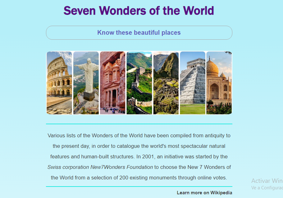 Wonders project